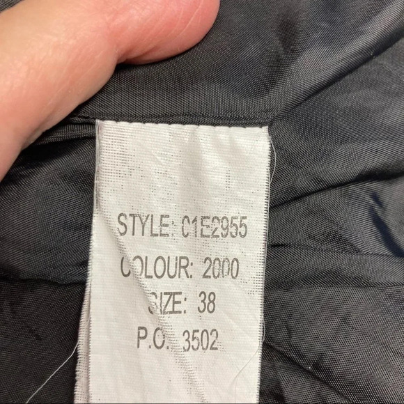 DESIGUAL Sz 38 Coat Colourful Floral Hem Relief Pattern Black Funnel Neck - Picture 10 of 14